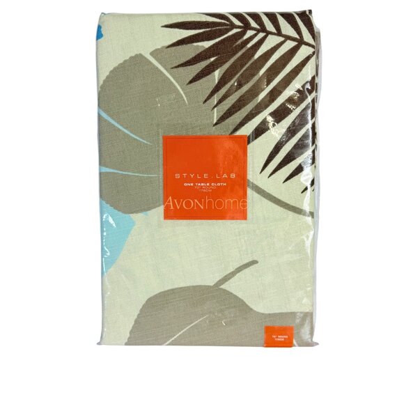 Avonhome Tropical Fern Round Tablecloth Oversize VTG Coastal Kitchen Decor Table - Picture 13 of 13